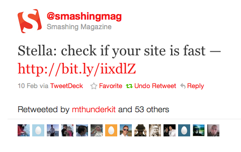 Smashing Magazine Tweet - February 10th, 2011